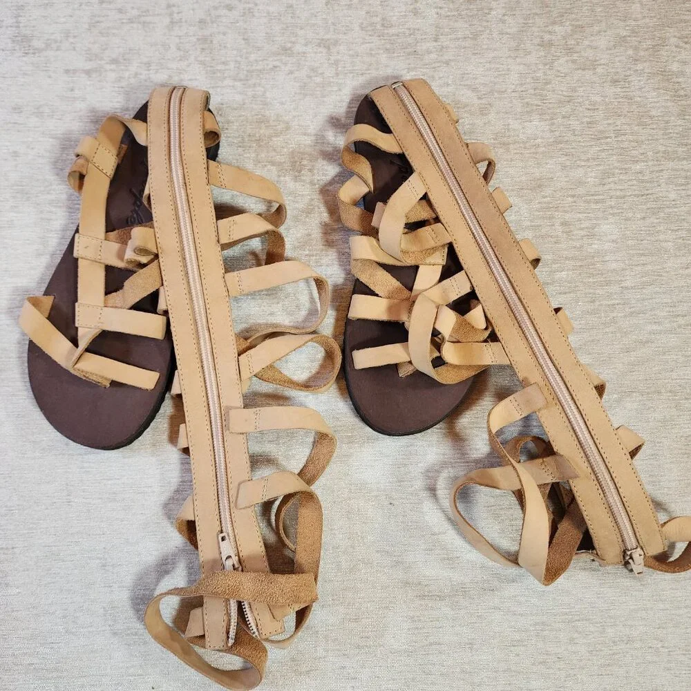 Free People Cynder Gladiator Sandal Vachetta Natural Size 5